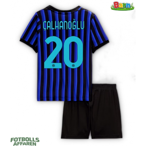 Inter Milan Hakan Calhanoglu #20 Hemmaställ Barn 2025-26 Kortärmad (+ Korta byxor)